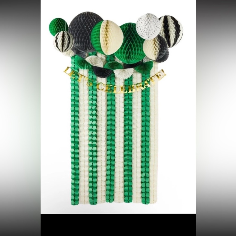 Streamer Honey Comb and Customizable Letter Kit Black/Green kate spade Target